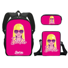 Load image into Gallery viewer, Barbie printed backpack three piece set AB2135