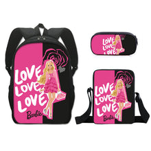 Load image into Gallery viewer, Barbie printed backpack three piece set AB2135
