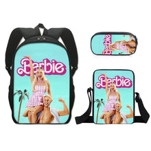 Load image into Gallery viewer, Barbie printed backpack three piece set AB2135