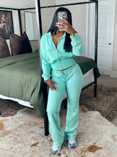 Load image into Gallery viewer, Solid color Waffle waist cinching long sleeved set AY3619