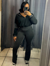 Load image into Gallery viewer, Hooded flared pants two piece suit