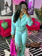 Load image into Gallery viewer, Solid color Waffle waist cinching long sleeved set AY3619