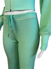 Load image into Gallery viewer, Solid color Waffle waist cinching long sleeved set AY3619