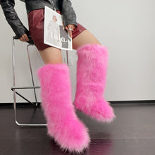 Load image into Gallery viewer, Fur high boots knee high snow boots HPSD326