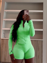 Load image into Gallery viewer, Sexy tight long-sleeved shorts two-piece suit