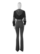 Load image into Gallery viewer, Hooded flared pants two piece suit