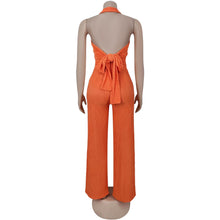Load image into Gallery viewer, Casual halterneck top and trousers two-piece set