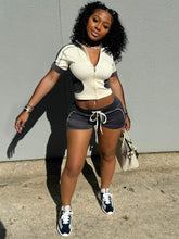 Load image into Gallery viewer, Slim Fit Double Top Sports Short Sleeve Shorts Set