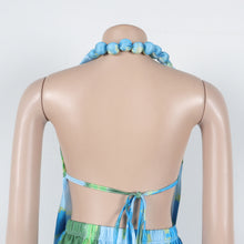 Load image into Gallery viewer, Sexy high slit printed satin dress