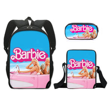 Load image into Gallery viewer, Barbie printed backpack three piece set AB2135