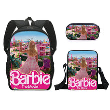 Load image into Gallery viewer, Barbie printed backpack three piece set AB2135