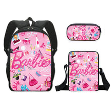Load image into Gallery viewer, Barbie printed backpack three piece set AB2135