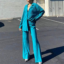 Load image into Gallery viewer, solid color drape pleated two-piece set AY3584