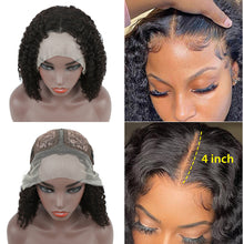 Load image into Gallery viewer, Human hair T-shaped lace bob curly wave wigs(AH5029)