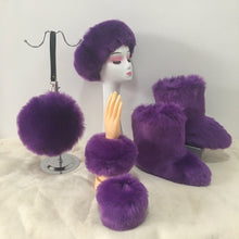 Load image into Gallery viewer, Colorful plush boots round pack four-piece suit(HPSD164)