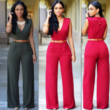 Load image into Gallery viewer, Loose Slim Sleeveless Jumpsuit with Belt AY1150