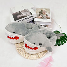 Load image into Gallery viewer, Cute cartoon shark head plush slippers(HPSD129)