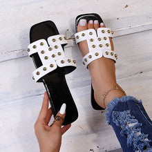 Load image into Gallery viewer, Hot rivet flat-bottom slippers