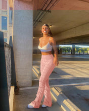 Load image into Gallery viewer, solid color pleated flared trousers