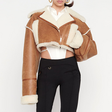 Load image into Gallery viewer, Personality short lapel motorcycle plush jacket(AY1532)