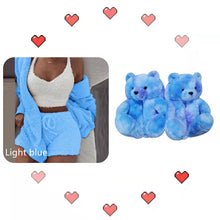 Load image into Gallery viewer, Three-piece +Teddy bear slipper set