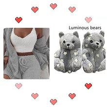 Load image into Gallery viewer, Three-piece +Teddy bear slipper set
