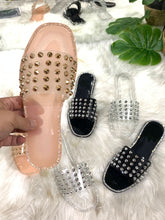 Load image into Gallery viewer, Fashion rivet crystal flat slippers(HPSD224)
