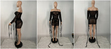 Load image into Gallery viewer, exy mesh ribbon dress ME2121