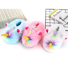 Load image into Gallery viewer, Hot Selling Fantasy Unicorn Plush Slippers(HPSD131)