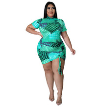 Load image into Gallery viewer, Sexy plaid drawstring dress(AY1976)