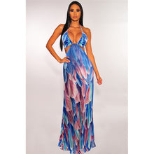 Load image into Gallery viewer, Sexy print slim long dress