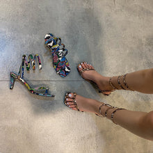 Load image into Gallery viewer, Snake-print winding sandals(HPSD176)