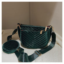 Load image into Gallery viewer, Fashion velvet embroidery diagonal bag three-piece set(AB2058)