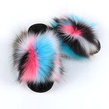 Load image into Gallery viewer, New style ladies colorful plush slippers(HPSD109)