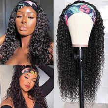 Load image into Gallery viewer, 9A human hair natural color curly headband wig(AH5046)