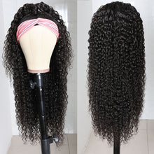 Load image into Gallery viewer, 9A human hair natural color curly headband wig(AH5046)