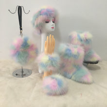 Load image into Gallery viewer, Colorful plush boots round pack four-piece suit(HPSD164)