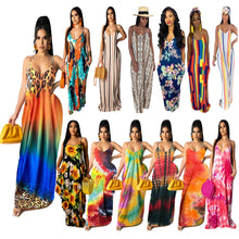 Load image into Gallery viewer, Casual loose print suspender Dress AY1936