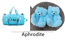 Load image into Gallery viewer, Sequin bag + teddy bear slippers sets