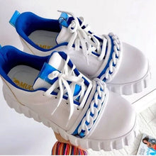 Load image into Gallery viewer, Colorful chain platform lace-up casual shoes (HPSD116)