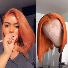 Load image into Gallery viewer, Human Hair Short Bob Orange Wigs(AH5052)