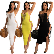 Load image into Gallery viewer, Sexy mesh lace-up panelled dress(AY1885)