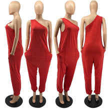 Load image into Gallery viewer, Diagonal shoulder sports Jumpsuit AY2028