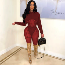 Load image into Gallery viewer, Sexy stitching mesh trousers suit(AY1647)