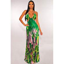 Load image into Gallery viewer, Sexy print slim long dress