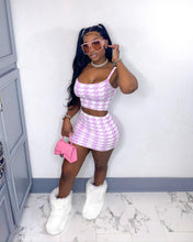 Load image into Gallery viewer, Houndstooth suspender skirt suit AY1122