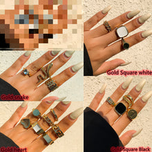 Load image into Gallery viewer, Personality Rhinestone Letter Chain Ring Set(AE4088)