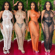 Load image into Gallery viewer, Sexy solid color knitted sheer dress(AY1776)