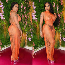 Load image into Gallery viewer, Sexy solid color knitted sheer dress(AY1776)