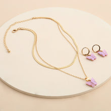 Load image into Gallery viewer, Hot selling butterfly necklace earrings set